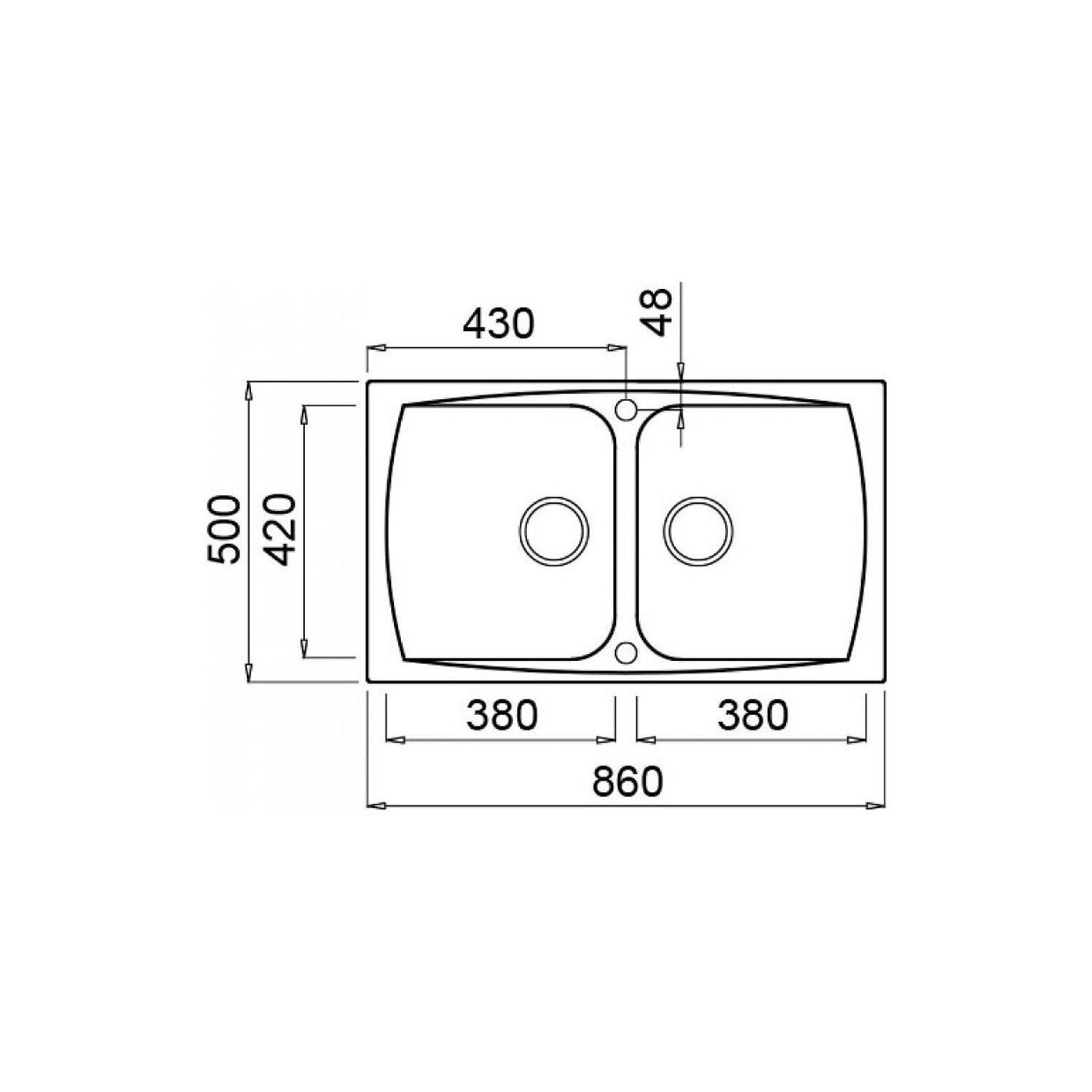 Lavello cucina incasso reversibile in granitek con due vasche 86x50 cm - Nero by CeramicStore | Lo specialista del tuo bagno