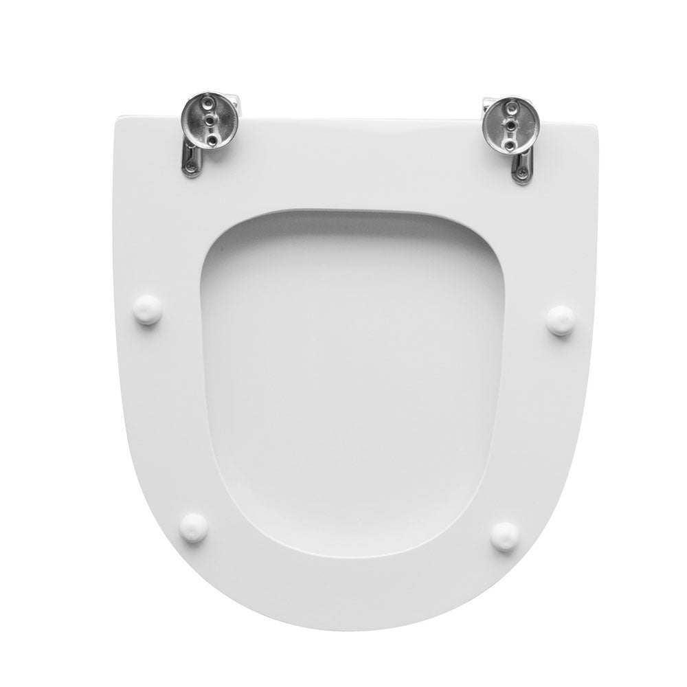 Sedile wc bianco per Althea vaso Ring lunghezza 40 cm cerniere regolabili