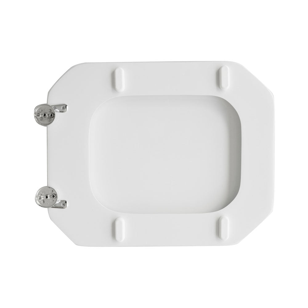 Sedile wc bianco per Cesame vaso serie Decò larghezza 36 cm cerniere regolabili