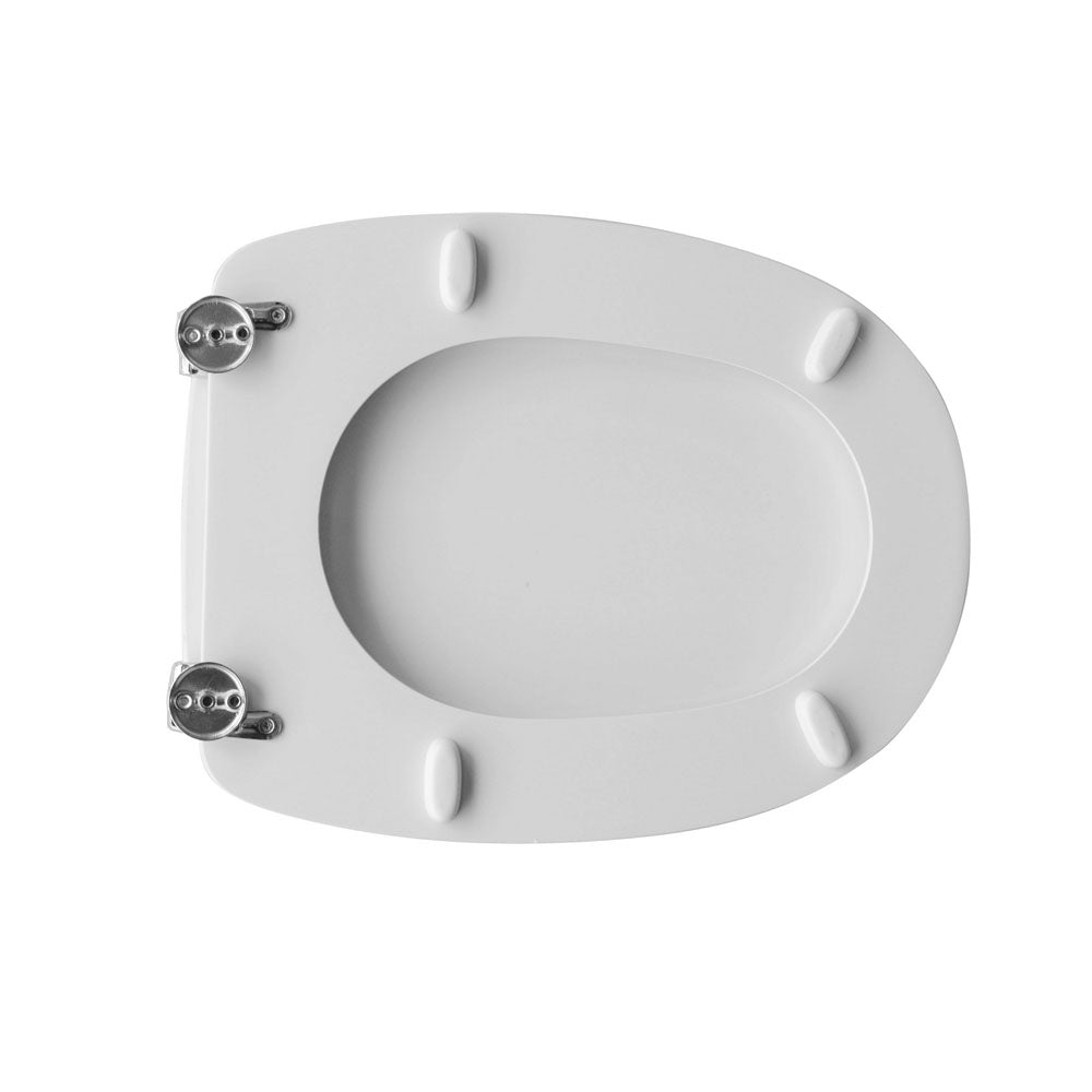 Sedile wc legno bianco per Catalano vaso Tissi larghezza 34 cm cerniere regolabili