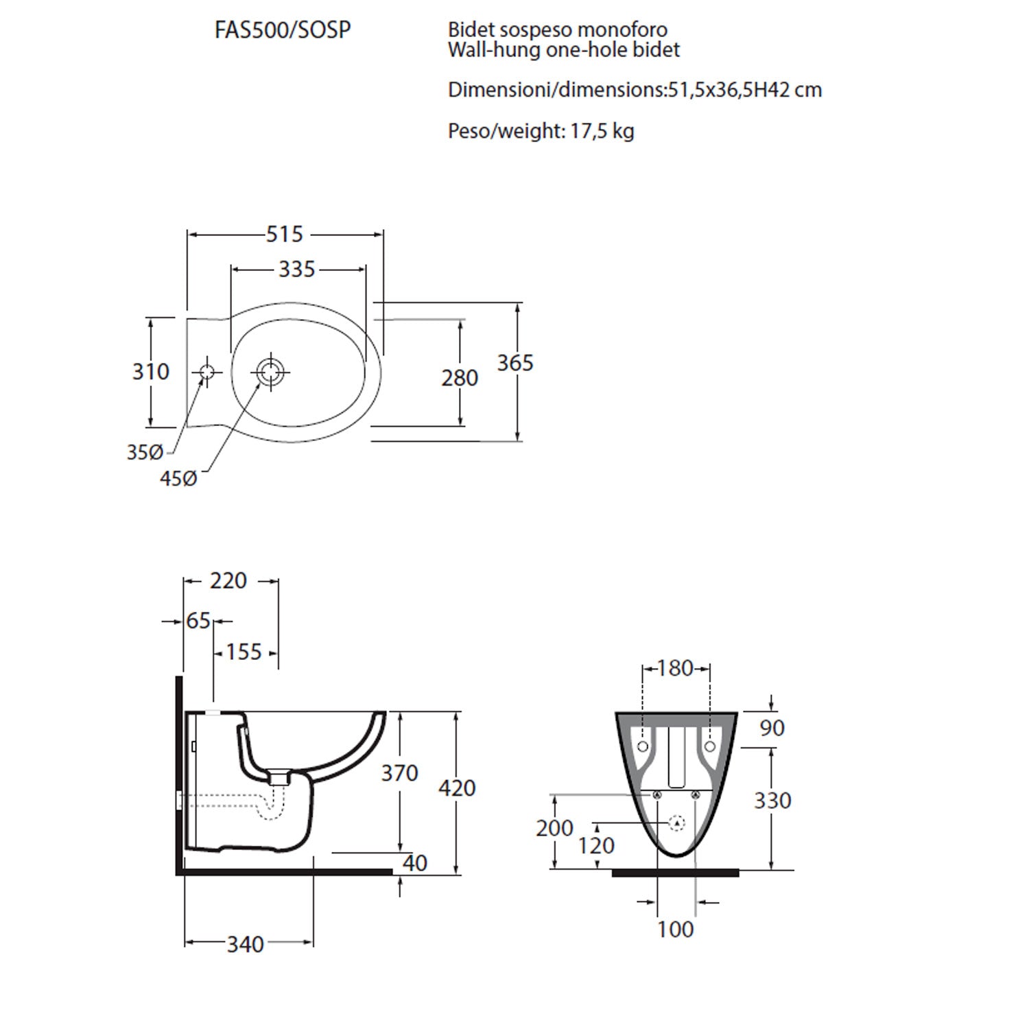 Sanitari sospesi Azzurra Fast completi di wc