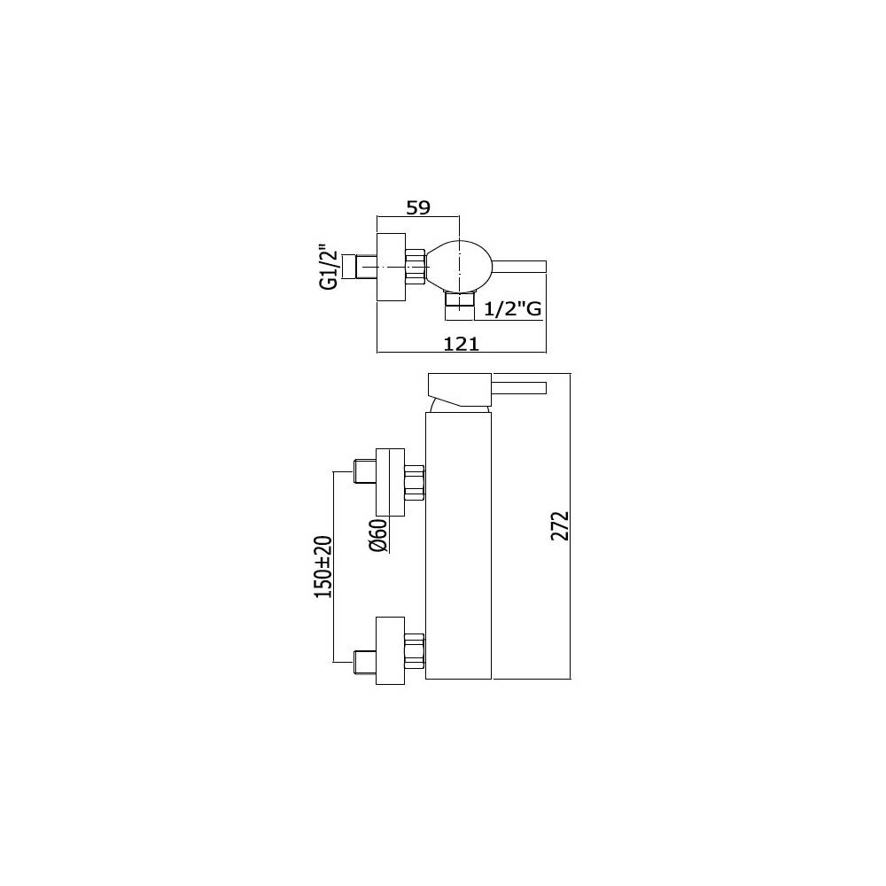 Miscelatore doccia con duplex serie Stick modello SK168DST steel looking Paffoni by CeramicStore | Lo specialista del tuo bagno