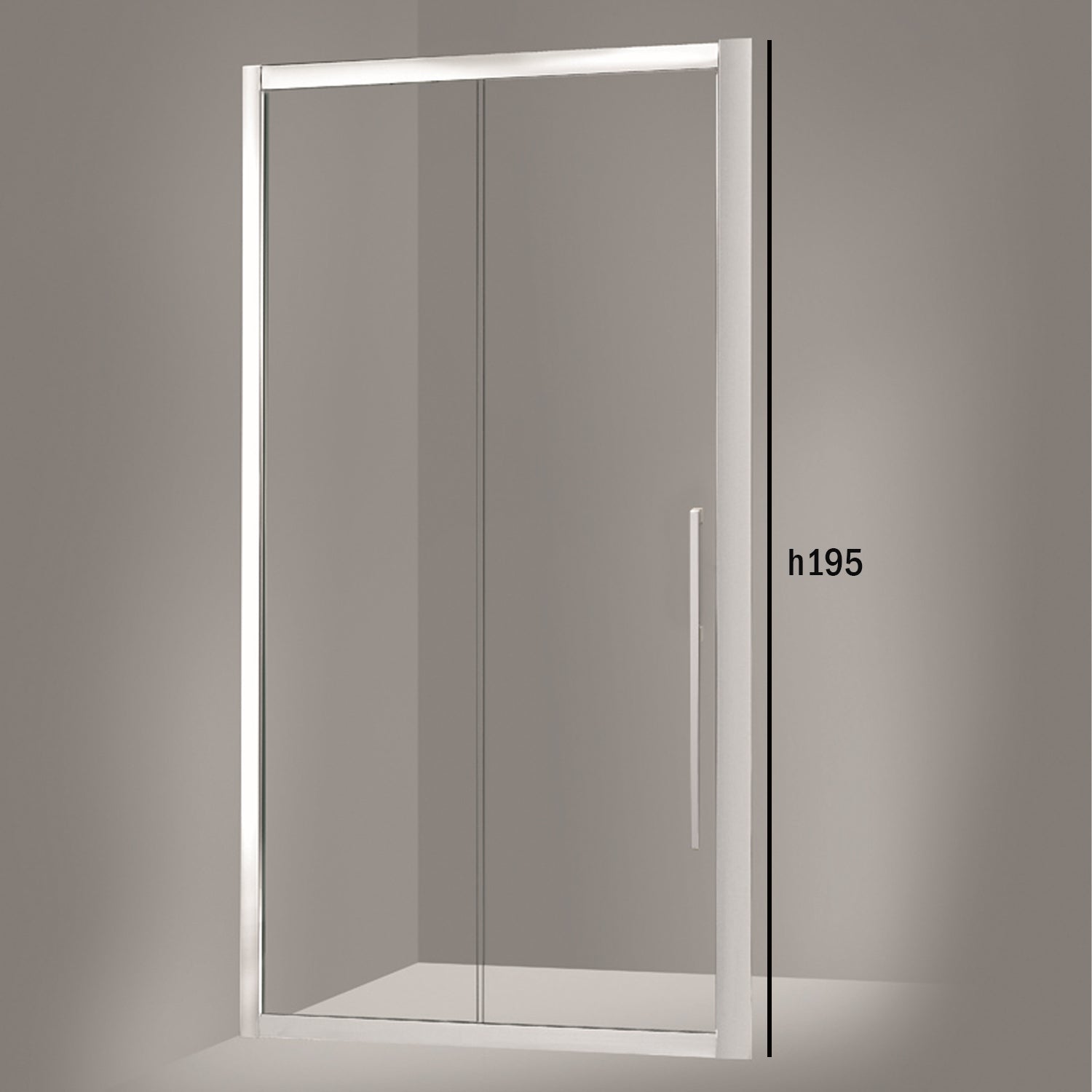 Porta doccia un'anta scorrevole 130cm cristallo trasparente 6mm h195 profilo argento Made in Italy by CeramicStore | Lo specialista del tuo bagno