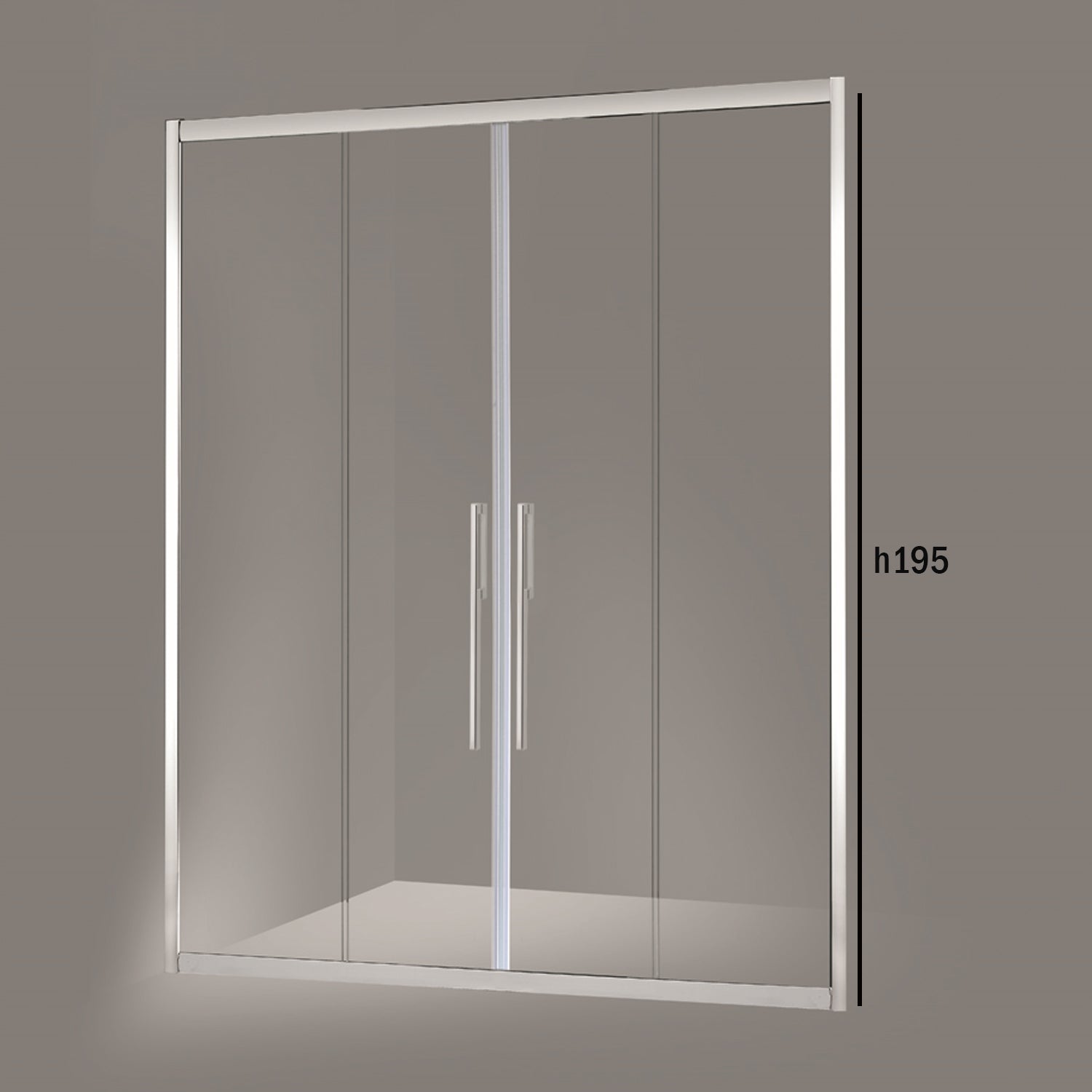 Porta doccia due ante scorrevoli 190cm cristallo trasparente 6mm h195 profilo argento Made in Italy by CeramicStore | Lo specialista del tuo bagno