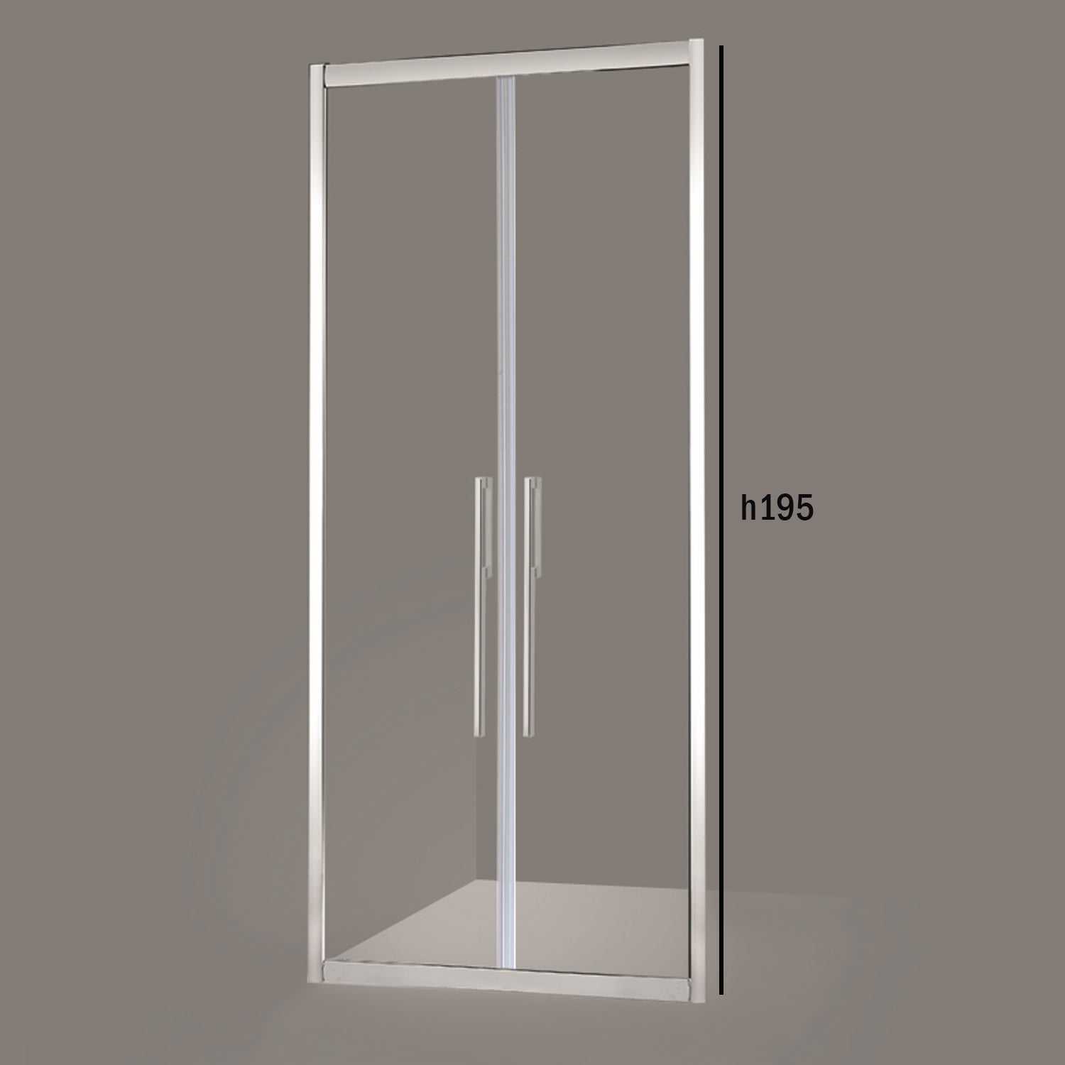 Porta doccia due ante battenti 95cm cristallo trasparente 6mm h195 profilo argento Made in Italy by CeramicStore | Lo specialista del tuo bagno
