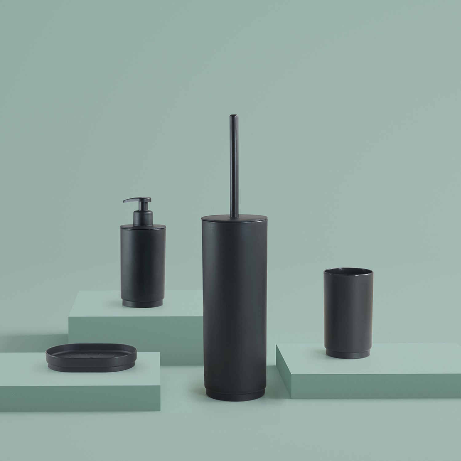 Dosasapone in resina Gedy serie Sharon - Nero Matt