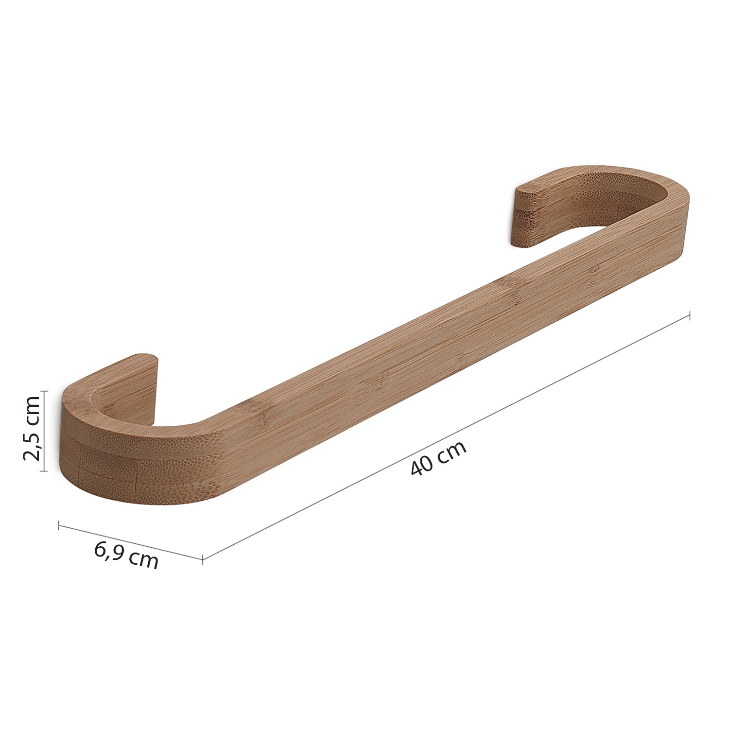 Portasalviette 40 cm in bamb๠Gedy serie Himalaya - Naturale by CeramicStore | Lo specialista del tuo bagno