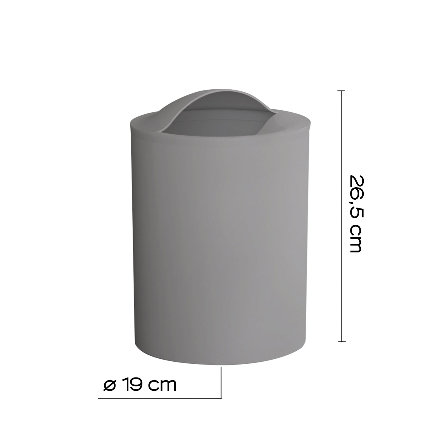 Cestino bagno da appoggio modello Eye di Gedy - Grigio by CeramicStore | Lo specialista del tuo bagno