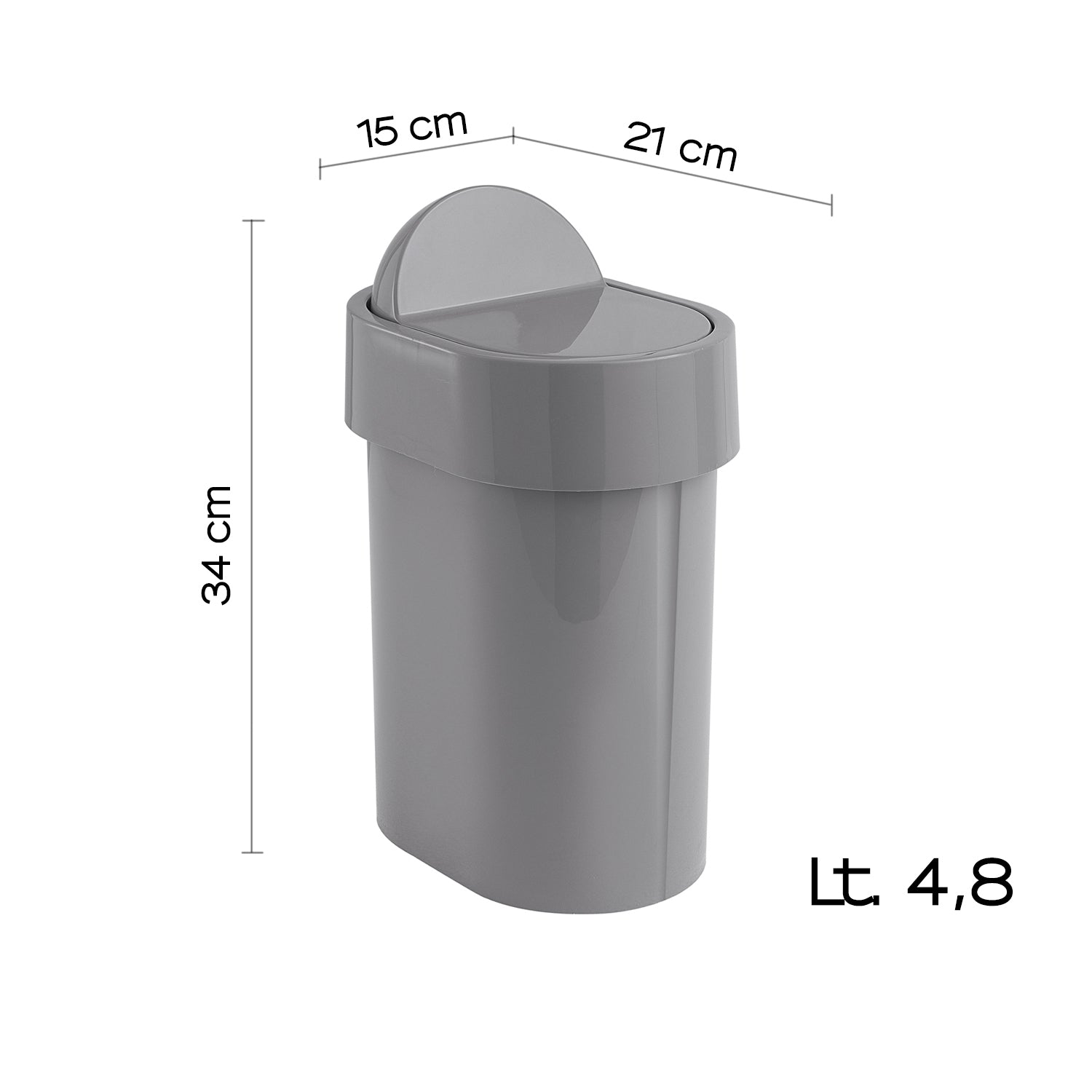 Portarifiuti da appoggio di Gedy serie Junior - Grigio by CeramicStore | Lo specialista del tuo bagno