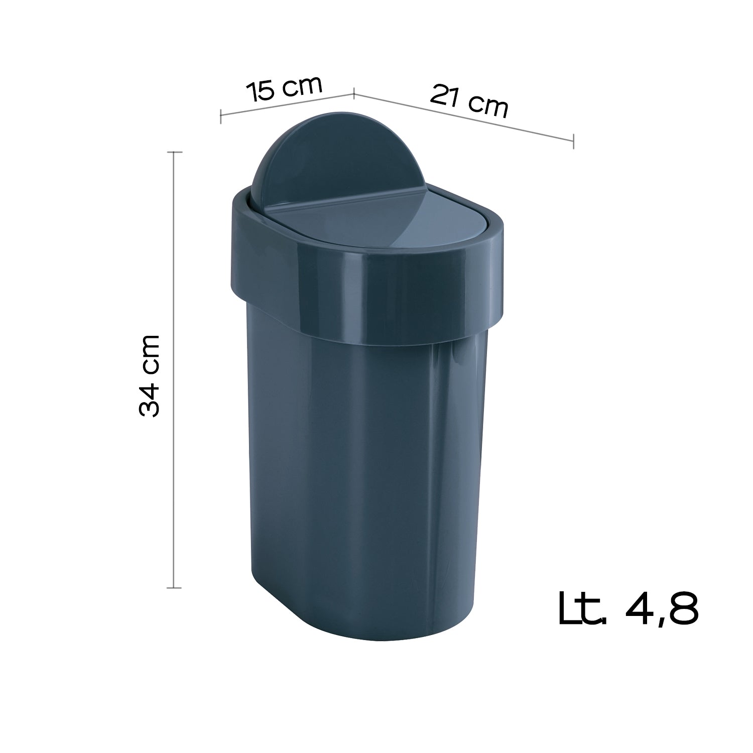 Portarifiuti da appoggio di Gedy serie Junior - Blu petrolio by CeramicStore | Lo specialista del tuo bagno