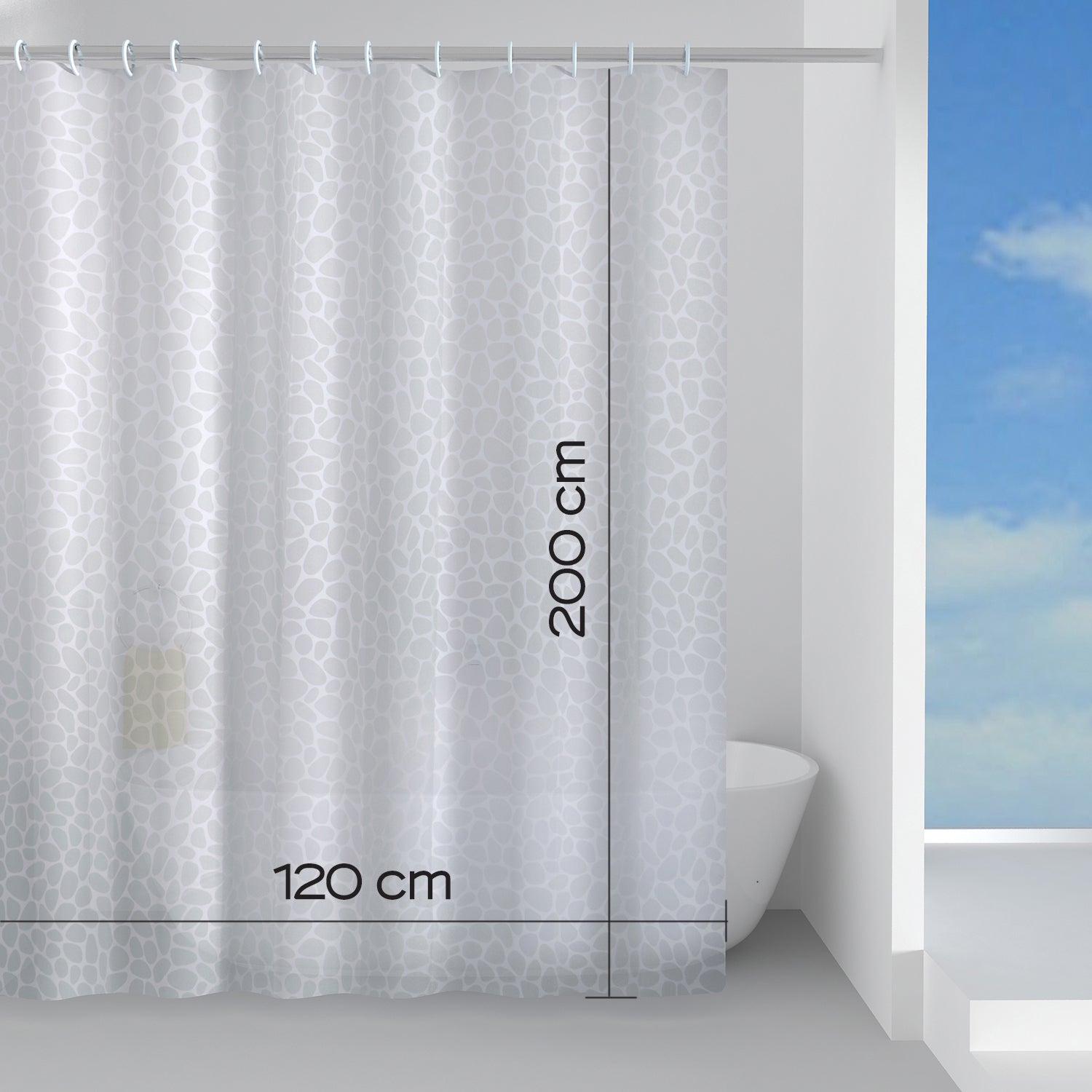 Tenda doccia in Peva 120x200 cm modello Jungle di Gedy - Bianco by CeramicStore | Lo specialista del tuo bagno