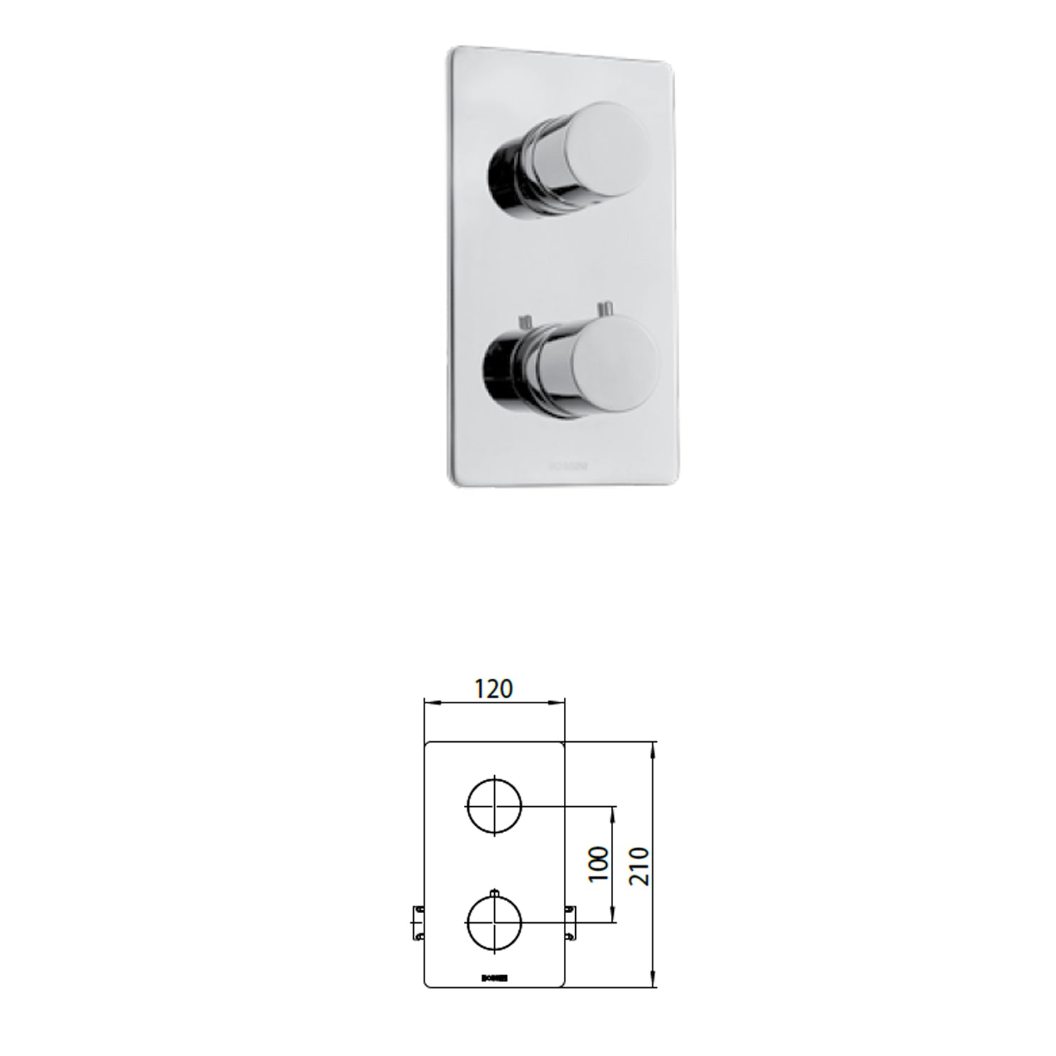 Miscelatore termostatico doccia 5 uscite in ottone cromato con incasso Bossini Oki by CeramicStore | Lo specialista del tuo bagno