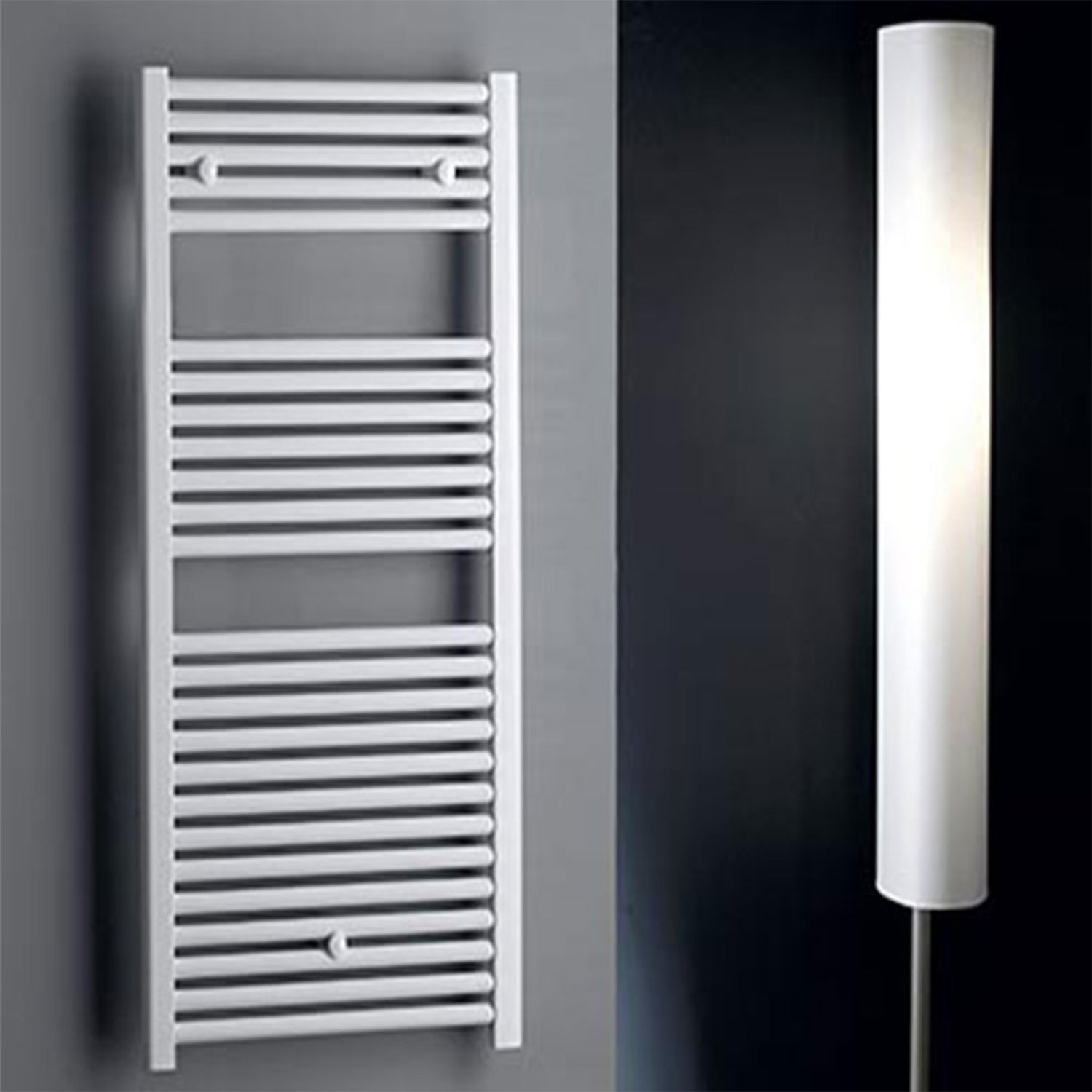Termoarredo scaldasalviette in acciaio verniciato bianco 1230x500 interasse 450 Lazzarini Roma 605 Watt by CeramicStore | Lo specialista del tuo bagno