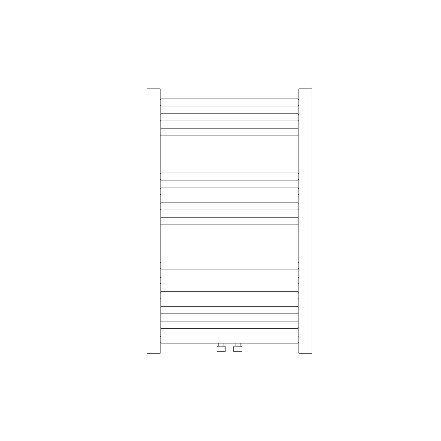 Termoarredo idraulico modello Bolzano 803x500 dritto con attacchi centrali 50 mm - Bianco by CeramicStore | Lo specialista del tuo bagno