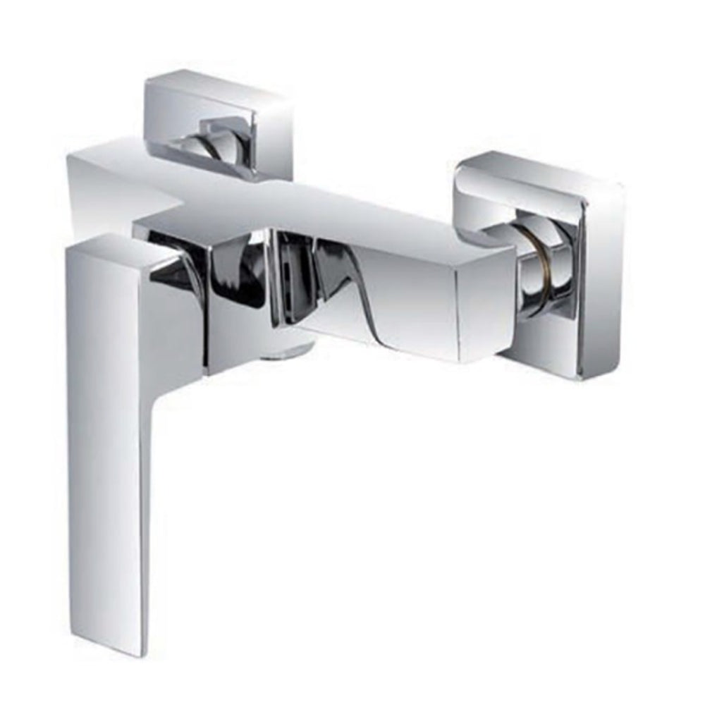 Kit miscelatore lavabo alto, bidet e doccia esterno RubiFlux serie Arkon con scarico clic-clac - Cromo