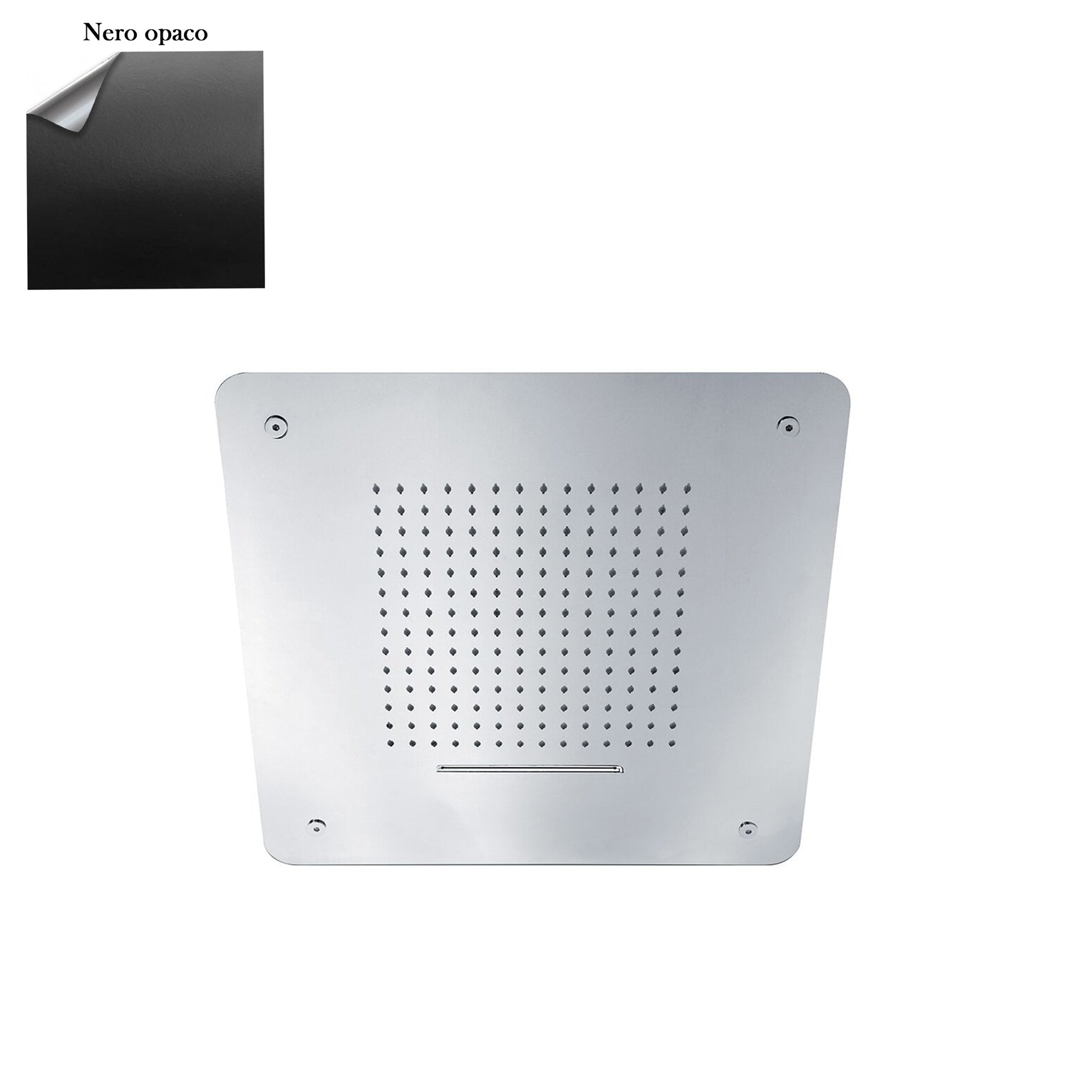 Soffione Cosmo 50cm in acciaio con anticalcare e 2 getti nero by CeramicStore | Lo specialista del tuo bagno