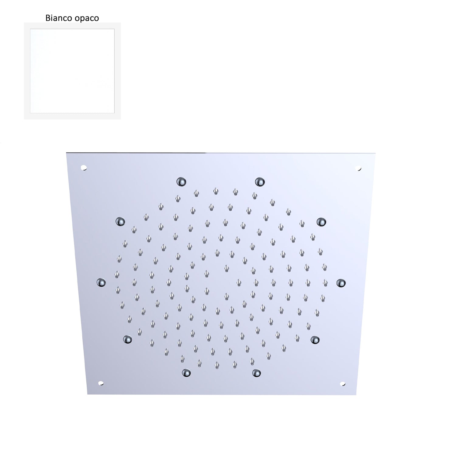 Soffione Rain 30cm in acciaio con anticalcare e getto a pioggia bianco by CeramicStore | Lo specialista del tuo bagno