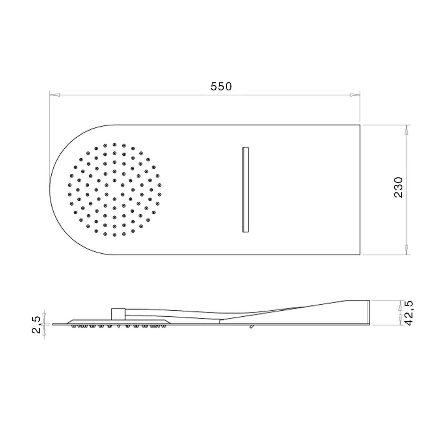 Soffione Barcellona 55x23cm con 2 getti by CeramicStore | Lo specialista del tuo bagno