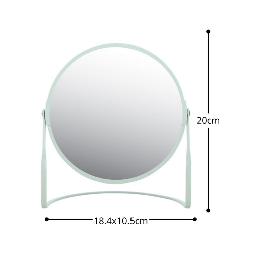Specchio ingranditore da tavolo su base in acciaio modello Akira colore verde ghiaccio opaco by CeramicStore | Lo specialista del tuo bagno