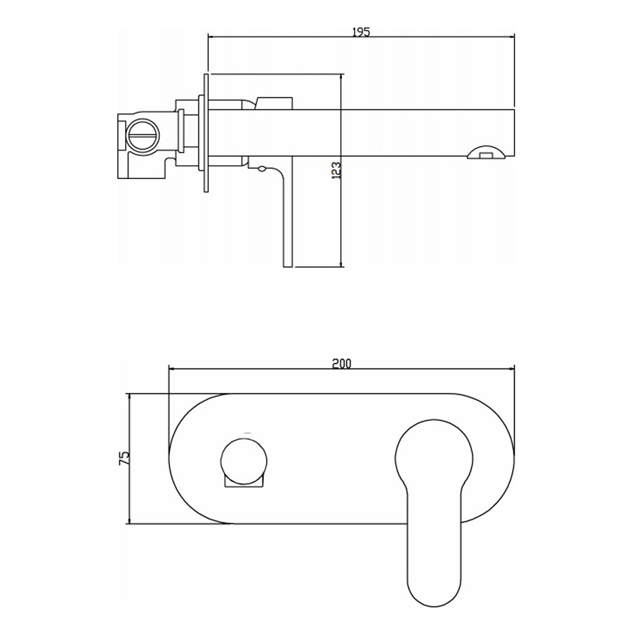 Miscelatore monocomando lavabo a muro cromato serie Choco, senza piletta by CeramicStore | Lo specialista del tuo bagno