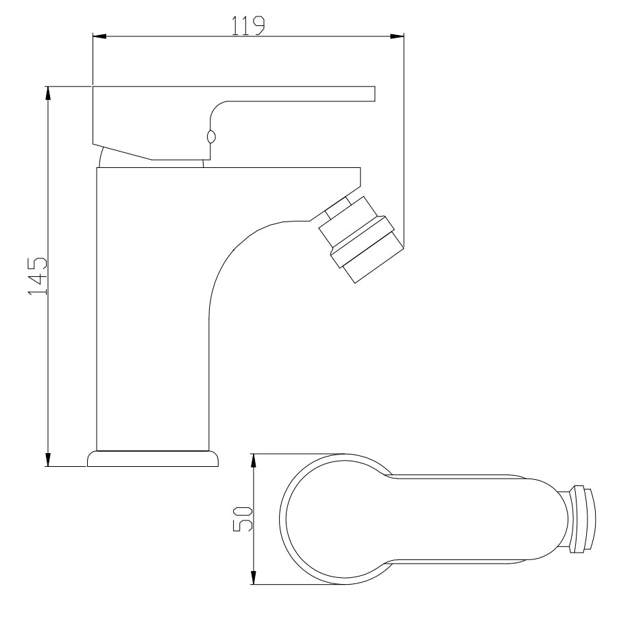 Miscelatore monocomando bidet nero opaco serie Choco senza piletta by CeramicStore | Lo specialista del tuo bagno
