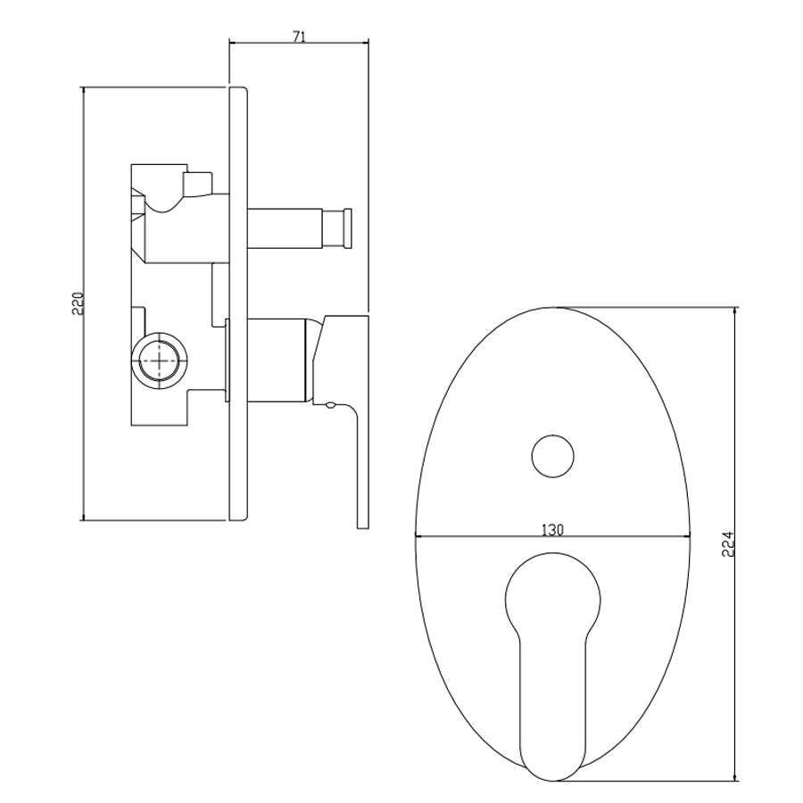 Miscelatore monocomando incasso doccia nero opaco con deviatore serie Choco by CeramicStore | Lo specialista del tuo bagno