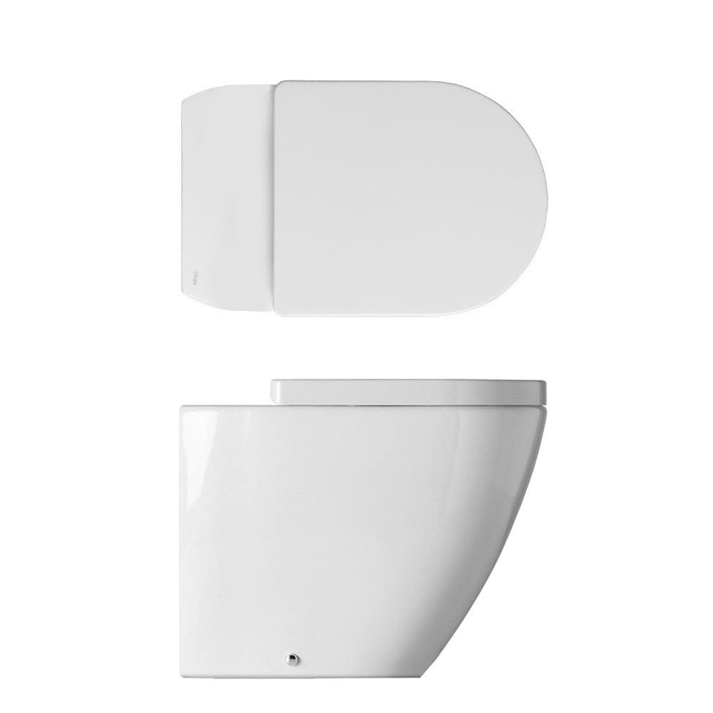 Sanitari filoparete senza brida Althea Cover in ceramica BIANCO OPACO wc+ bidet + sedile soft close slim