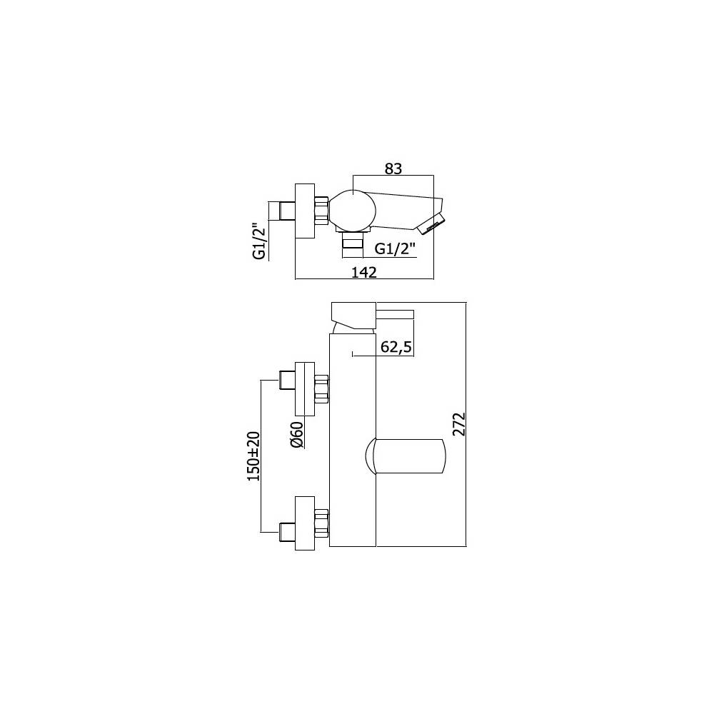 Miscelatore vasca serie Stick modello SK022ST steel looking Paffoni by CeramicStore | Lo specialista del tuo bagno