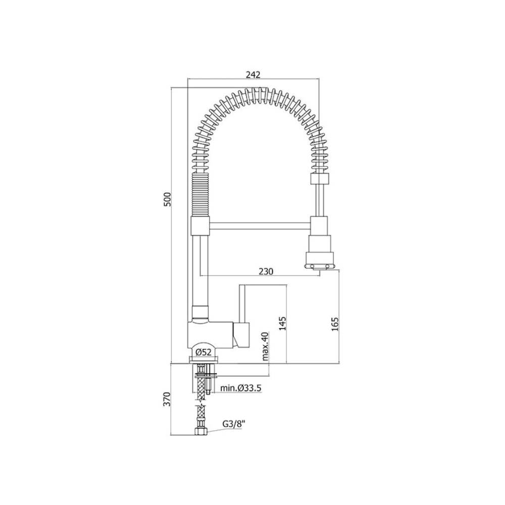 Miscelatore cucina con doccetta serie Stick modello SK177ST steel looking Paffoni by CeramicStore | Lo specialista del tuo bagno