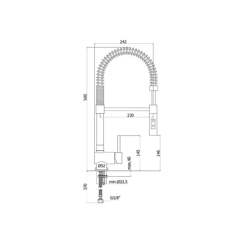 Miscelatore cucina con doccetta serie Stick modello SK179ST steel looking Paffoni by CeramicStore | Lo specialista del tuo bagno