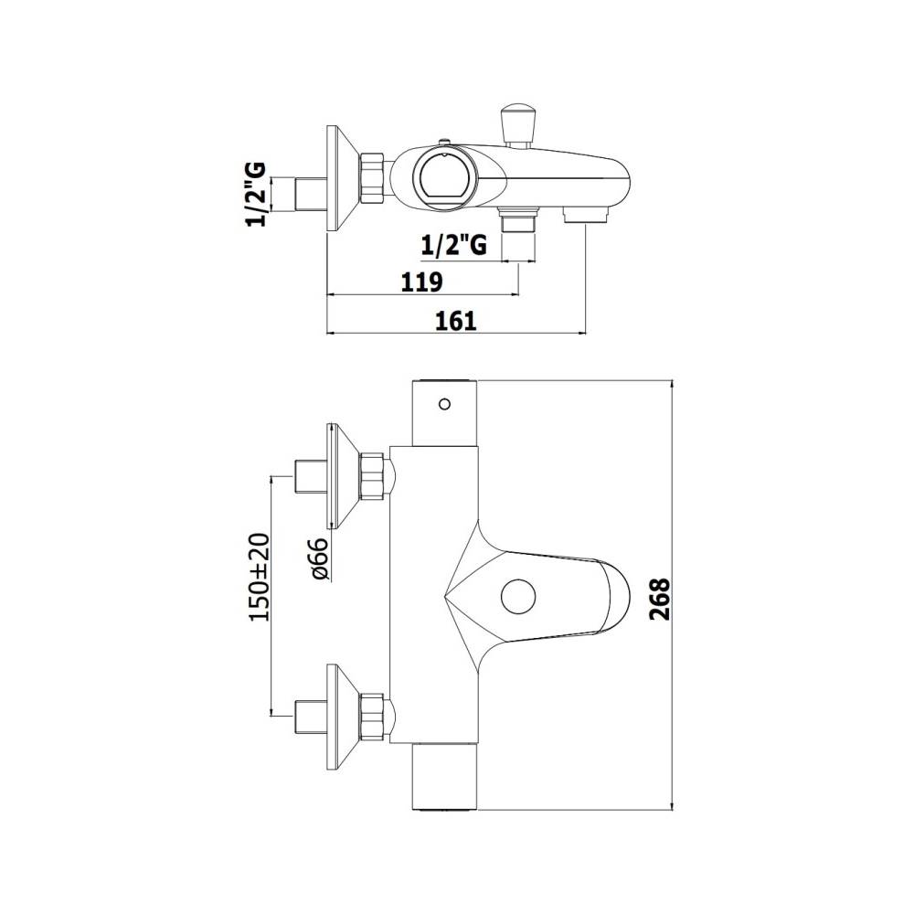 Miscelatore vasca termostatico serie Equo Star New modello EQS022CRNEW cromo Paffoni by CeramicStore | Lo specialista del tuo bagno