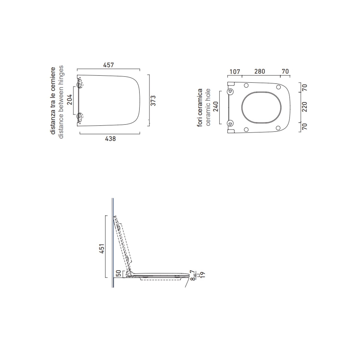 WC sospeso Ceramica Catalano serie Green 55 con sedile Soft-Close