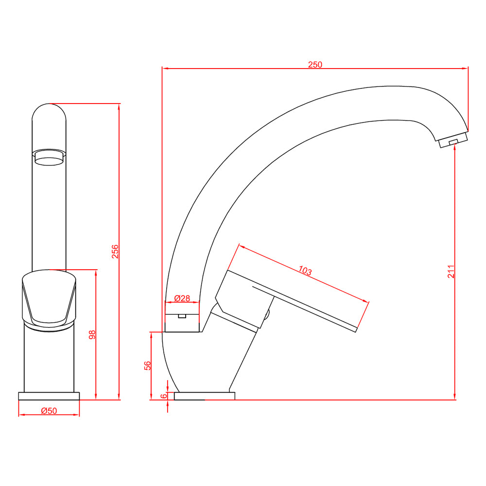 Miscelatore cucina canna alta serie Elizabeth nichel nero spazzolato by CeramicStore | Lo specialista del tuo bagno