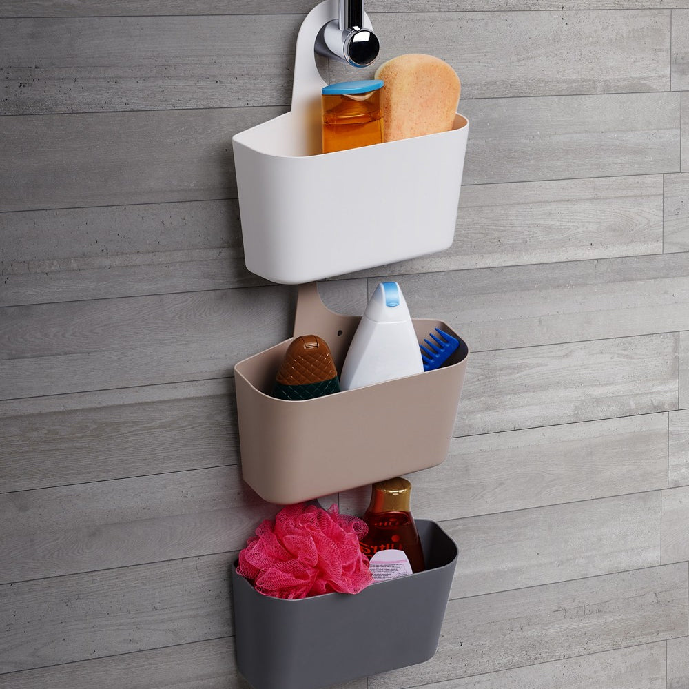 Cestino portaoggetti da doccia con gancio in duroplast 26x9x26,5 cm Grigio by CeramicStore | Lo specialista del tuo bagno
