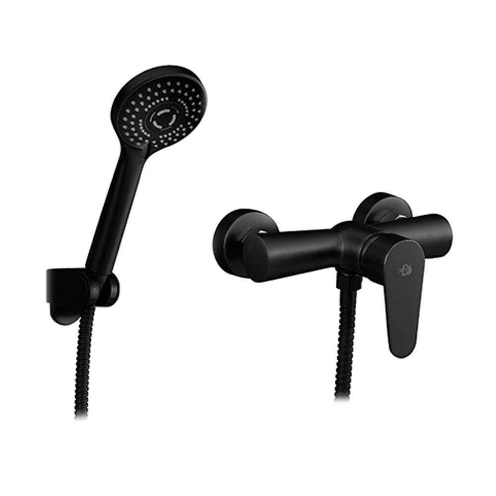 Miscelatore doccia esterno con doccino serie Elizabeth nero opaco by CeramicStore | Lo specialista del tuo bagno