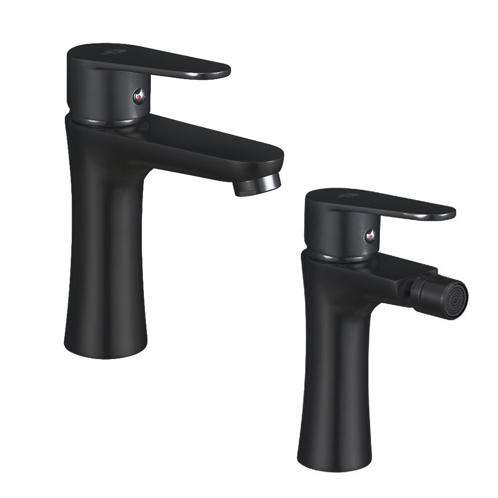 Set Miscelatori lavabo e bidet con pilette serie Elizabeth Nero Opaco by CeramicStore | Lo specialista del tuo bagno