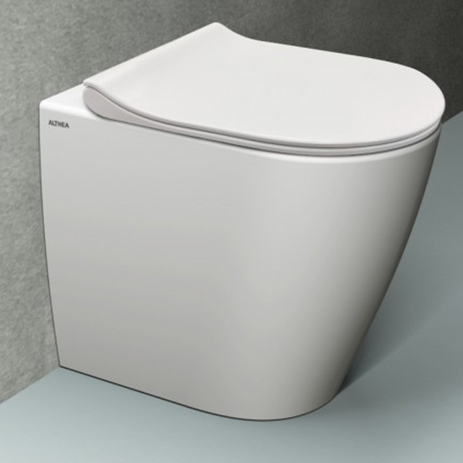 Sanitari filoparete scarico traslato Althea Cover XL con sedile slim SoftClose 56x36 cm H. 42 cm