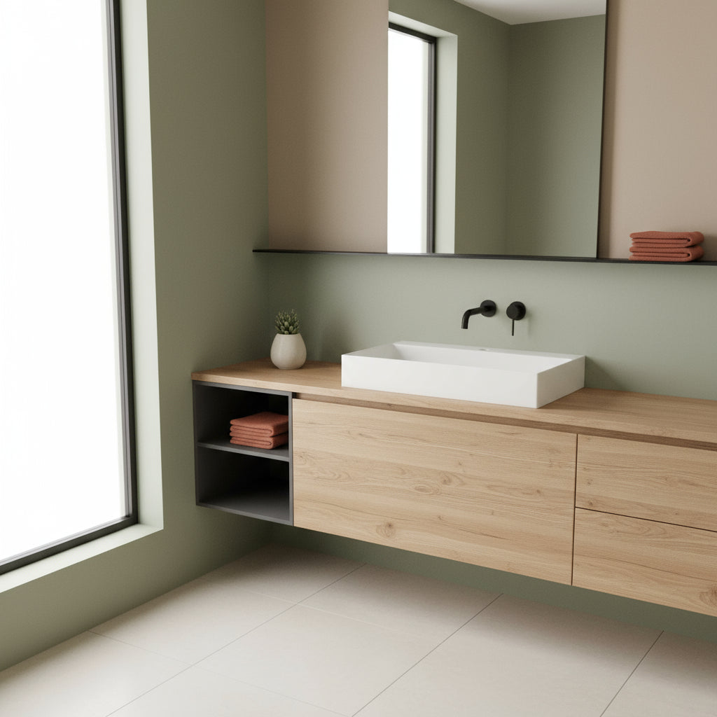 Lavabo da appoggio squadrato Ceramica Azzurra Elegance 75x45 cm