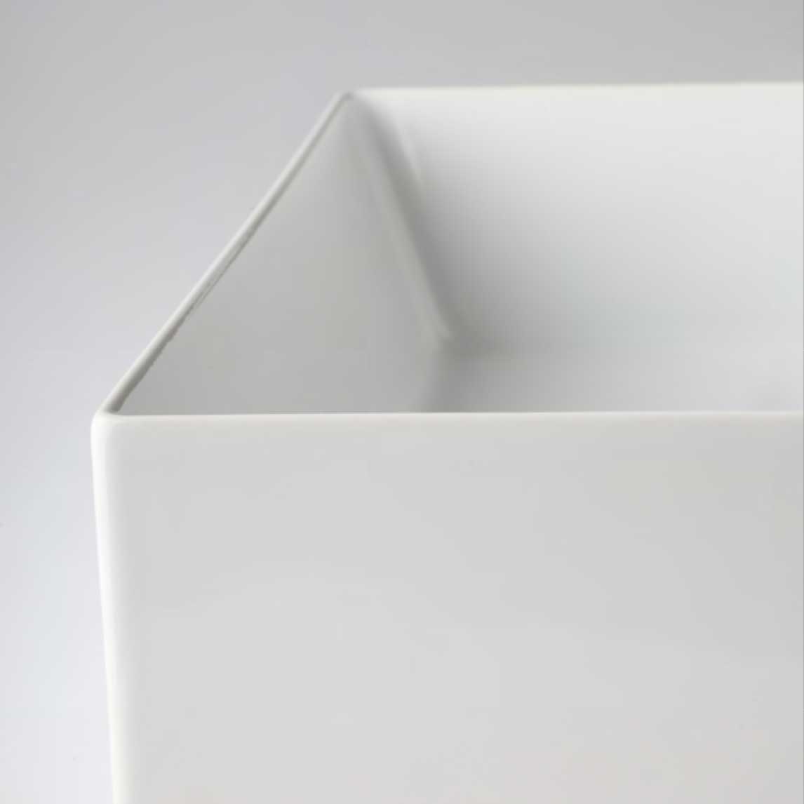 Lavabo da appoggio/sospeso squadrato di Ceramica Azzurra serie Elegance 122x46 cm con piano a sinistra