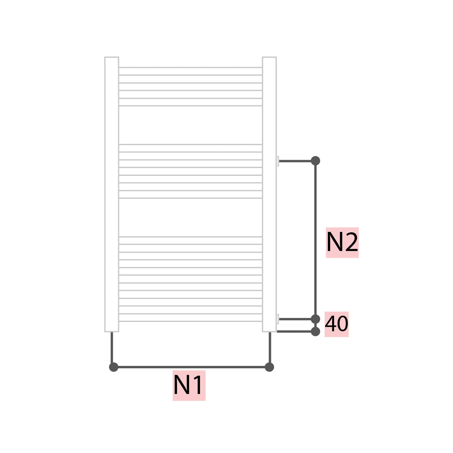 Termoarredo idraulico modello Bolzano Reno 803x500 dritto con attacchi laterali 40/500 - Bianco by CeramicStore | Lo specialista del tuo bagno