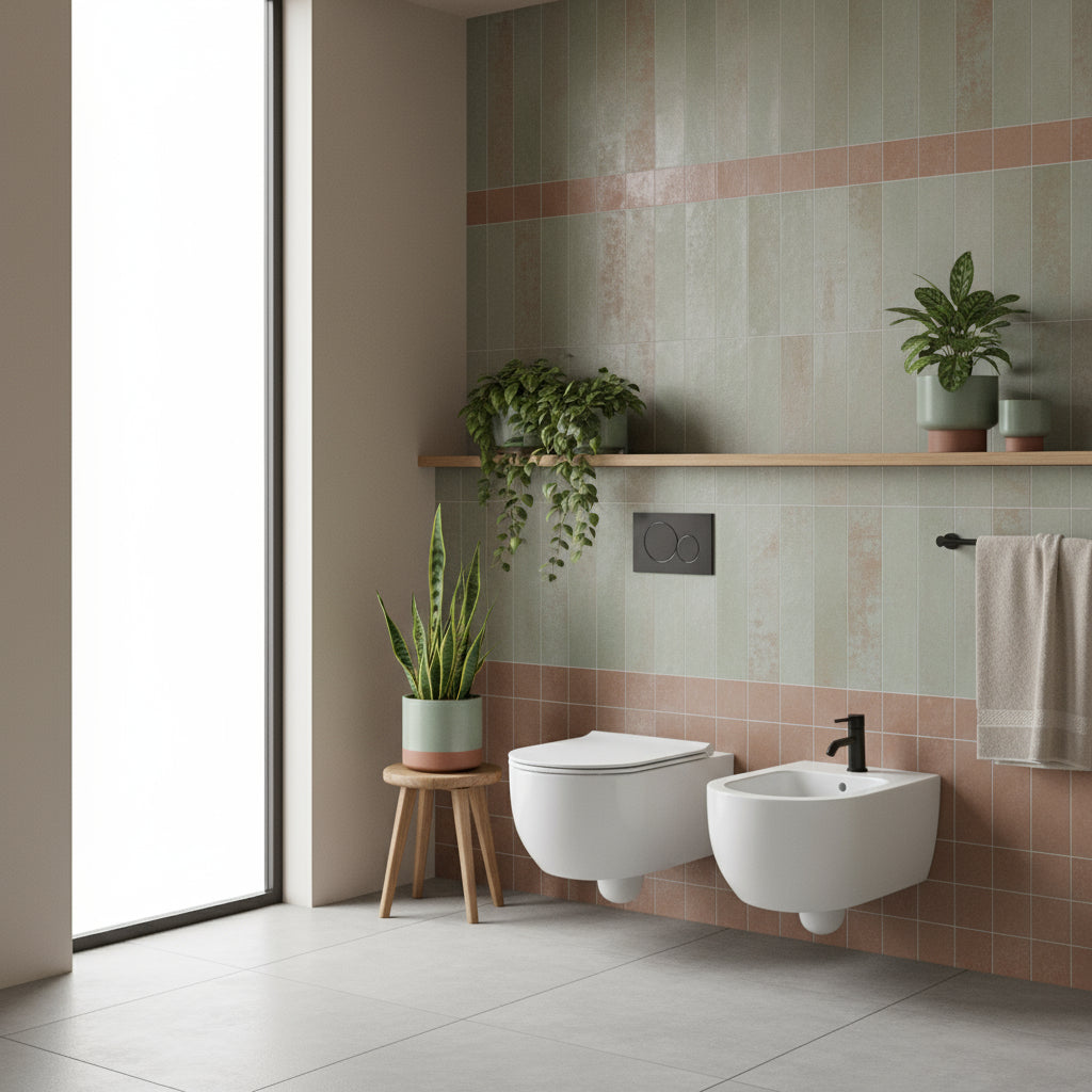 Coppia di sanitari sospesi Ceramica Globo modello Mode 53x34 cm bianco opaco con sedile SoftClose