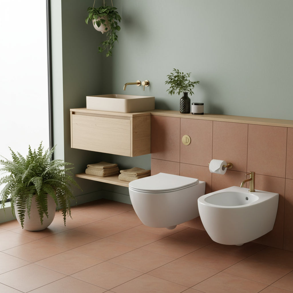 Sanitari Sospesi senza brida Ceramica Globo 4ALL  WC + BIDET + SEDILE SOFT CLOSE