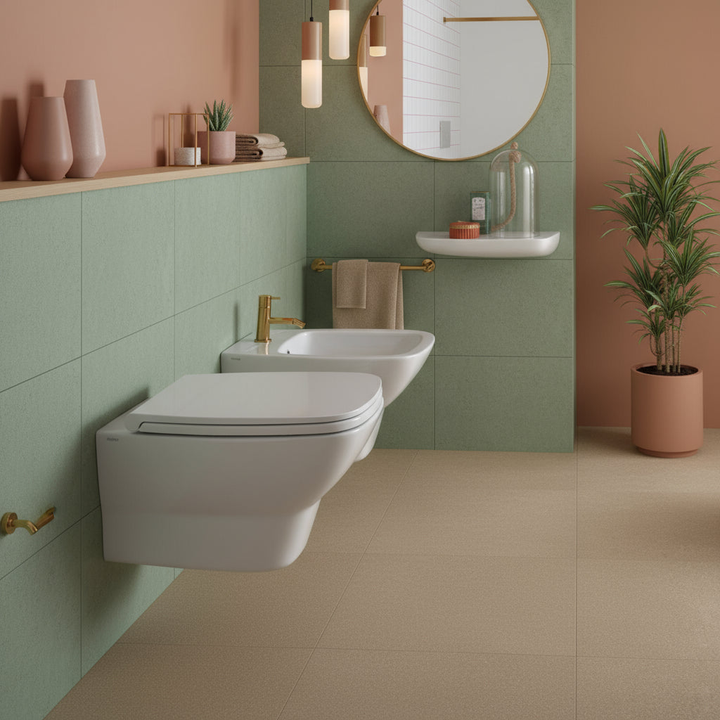 Sanitari sospesi senza brida Globo serie Daily 53x37xH33 cm con copriwater incluso - Bianco Lucido