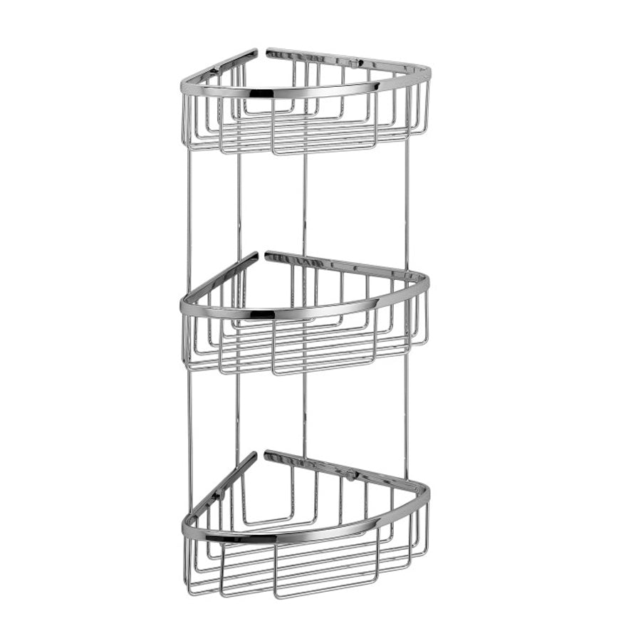Griglia portaoggetti doccia angolare tripla in ottone cromato Lineabeta collezione Filo by CeramicStore | Lo specialista del tuo bagno