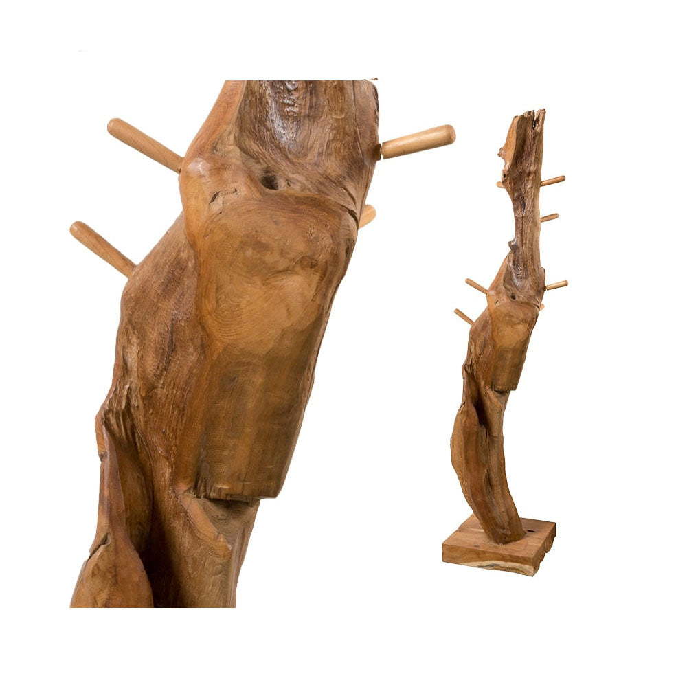Appendiabiti - porta accappatoio/asciugamani in legno teak ricavato da tronchi d'albero modello 'Tree' by Cipi cm 55 x 180h by CeramicStore | Lo specialista del tuo bagno