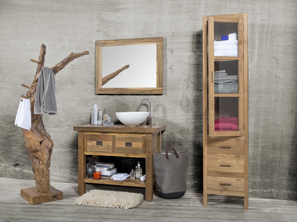 Appendiabiti - porta accappatoio/asciugamani in legno teak ricavato da tronchi d'albero modello 'Tree' by Cipi cm 55 x 180h by CeramicStore | Lo specialista del tuo bagno