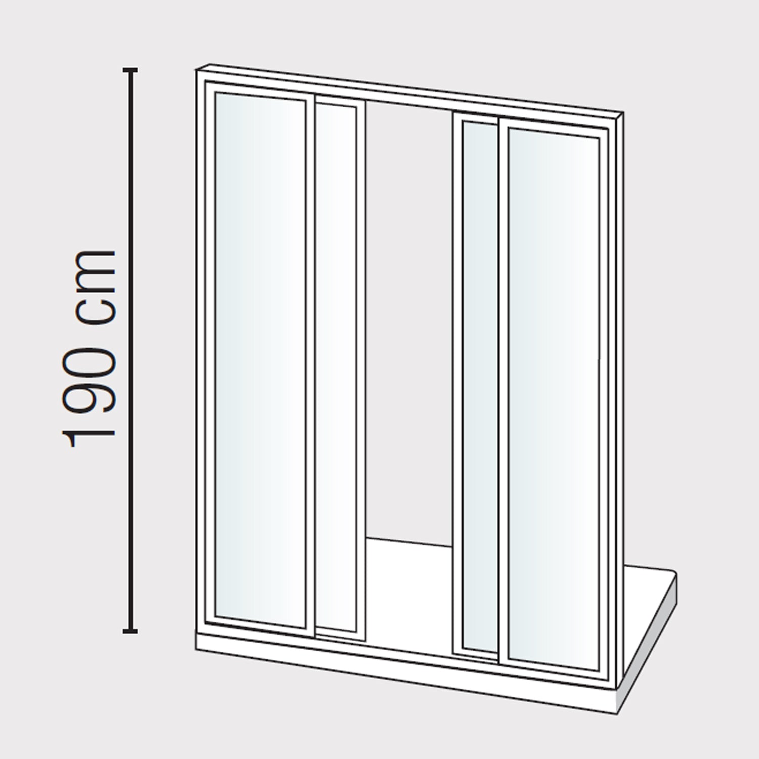 Porta 2 ante scorrevoli 195 cm Barbados cristallo 6mm trasparente Made in Italy by CeramicStore | Lo specialista del tuo bagno