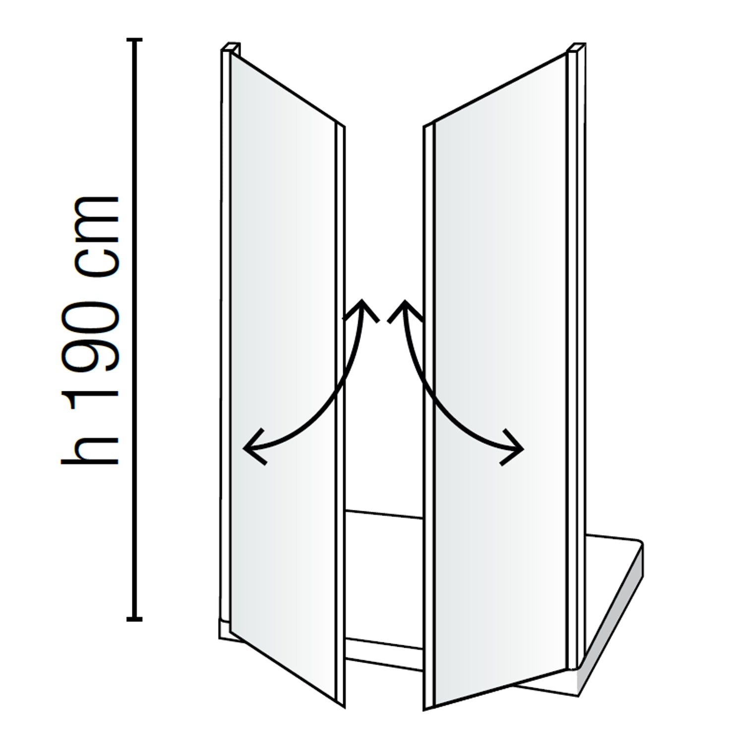 Porta doccia modello Salina a due ante battenti cm 80 in cristallo temperato trasparente by CeramicStore | Lo specialista del tuo bagno