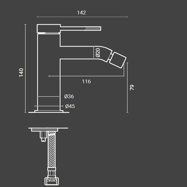 Miscelatore Bidet RubiFlux York in ottone completo di piletta click clack by CeramicStore | Lo specialista del tuo bagno