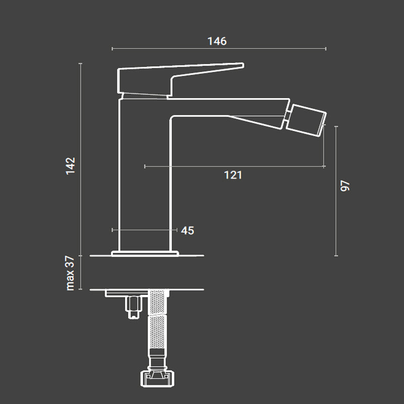 Miscelatore monocomando Bidet RubiFlux Dock in ottone cromato completo di piletta click clack by CeramicStore | Lo specialista del tuo bagno